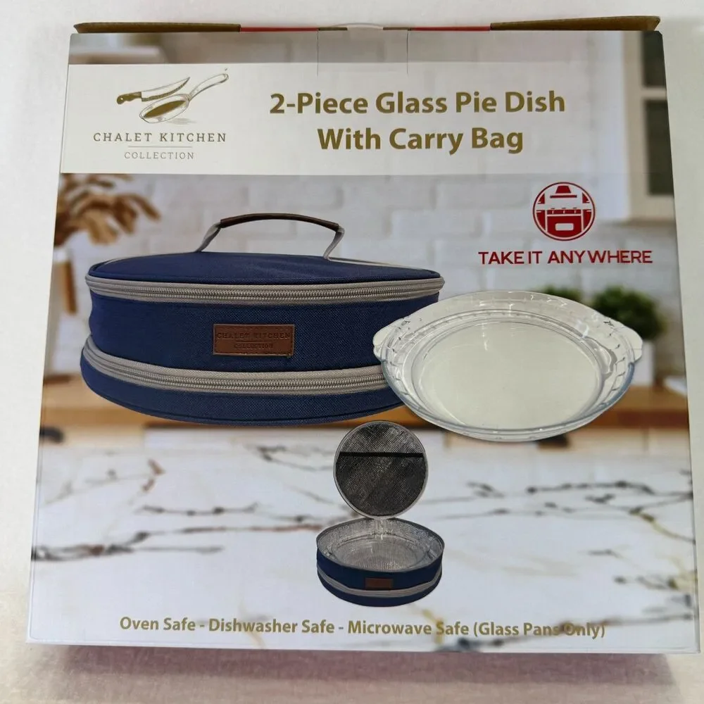 Chalet Kitchen Glass Pie Dish With Carry Bag 